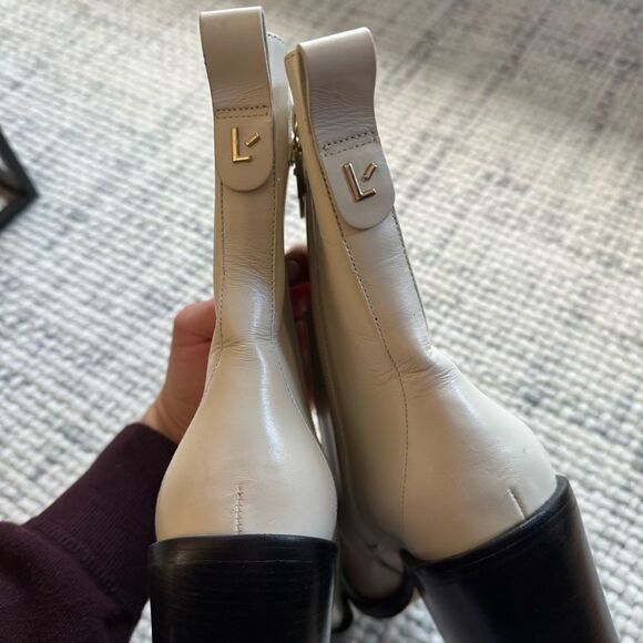NEW Larroude Ivory Leather James Boot 7.5 - Picture 7 of 7
